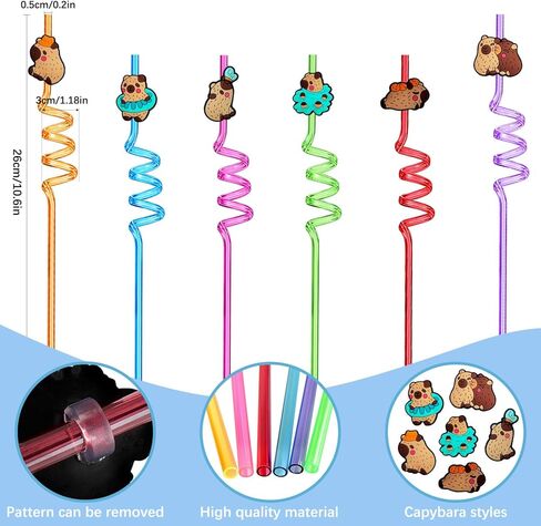 6PCS Easter Decorations Straws, Easter Eggs Bunny Basket Party Favors Straws Crazy Reusable Straws Accessories Decor in Kuwait