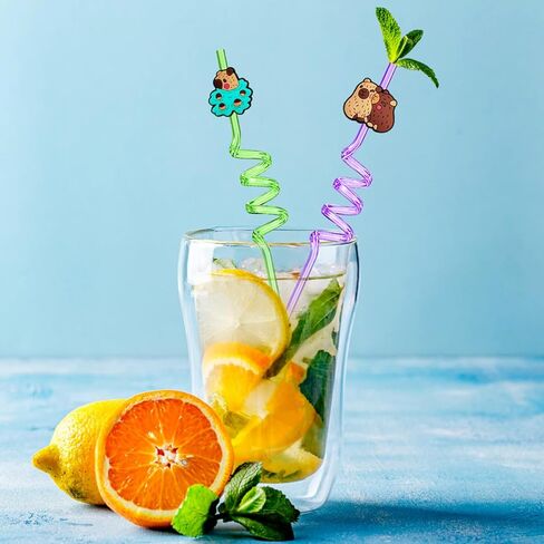 6PCS Easter Decorations Straws, Easter Eggs Bunny Basket Party Favors Straws Crazy Reusable Straws Accessories Decor in Kuwait