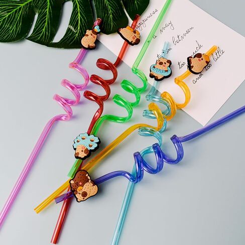 6PCS Easter Decorations Straws, Easter Eggs Bunny Basket Party Favors Straws Crazy Reusable Straws Accessories Decor in Kuwait