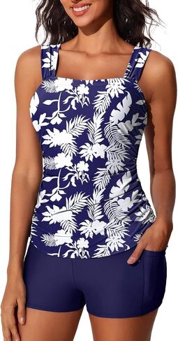 Summer Mae Womens Tankini Swimsuits Ruched Tummy Control Bathing Suits Two Piece Swimwear with Sporty Shorts 2025 in Kuwait