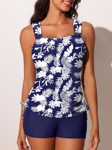 Summer Mae Womens Tankini Swimsuits Ruched Tummy Control Bathing Suits Two Piece Swimwear with Sporty Shorts 2025 in Kuwait