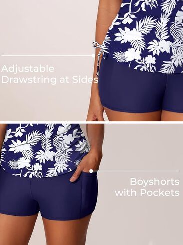 Summer Mae Womens Tankini Swimsuits Ruched Tummy Control Bathing Suits Two Piece Swimwear with Sporty Shorts 2025 in Kuwait