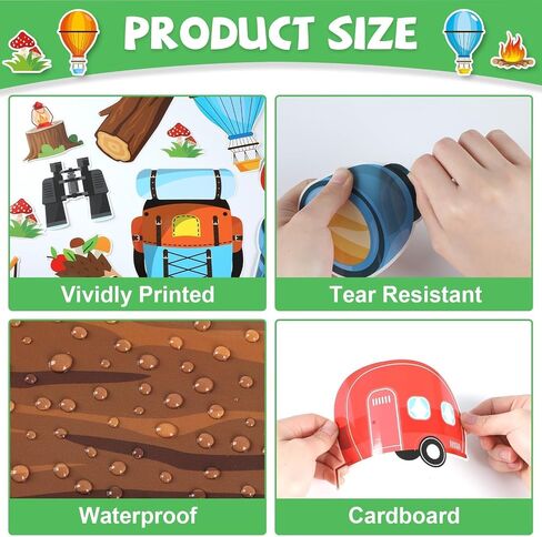 Camping Bulletin Board Classroom Decoration Colorful Camping Adventure Signpost Bulletin Board Set Supplies Camper Camping Tent Forest Cutouts Decoration for Summer Back to School Wall Door Decor in Saudi Arabia