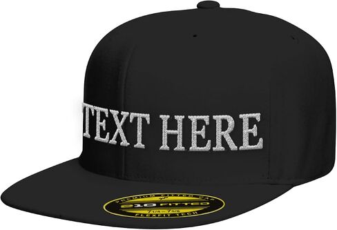 FlexFit 6210 فواتير مسطحة منظمة مزودة قبعة بيسبول - أضف أي نص - خطوط رائعة للتصميم مع! - غطاء شخصي in Saudi Arabia