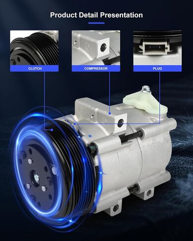 ECCPP AC Compressor Fast Cooling 1997-2001 Fit for Ford for F-150 for F-250 for F-350 4.6L Air Conditioning Compressor 8 Grooves FS10 in Saudi Arabia