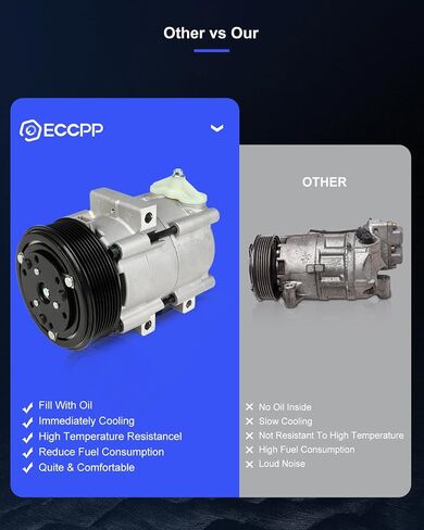 ECCPP AC Compressor Fast Cooling 1997-2001 Fit for Ford for F-150 for F-250 for F-350 4.6L Air Conditioning Compressor 8 Grooves FS10 in Saudi Arabia