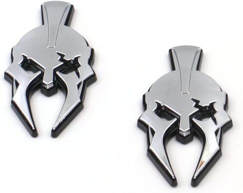 Pair Set Gladiator Emblems Car Badge Left Right Side Sticker Compatible with Jeep Wrangler JL JK Gladiator Universal Car Vehicle, Truck, Motorcycle (Chrome Black) in Saudi Arabia