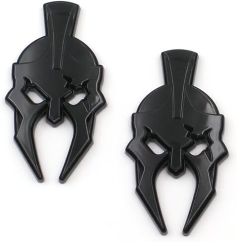 Pair Set Gladiator Emblems Car Badge Left Right Side Sticker Compatible with Jeep Wrangler JL JK Gladiator Universal Car Vehicle, Truck, Motorcycle (Chrome Black) in Saudi Arabia