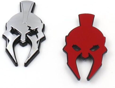 Pair Set Gladiator Emblems Car Badge Left Right Side Sticker Compatible with Jeep Wrangler JL JK Gladiator Universal Car Vehicle, Truck, Motorcycle (Chrome Black) in Saudi Arabia