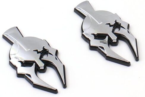 Pair Set Gladiator Emblems Car Badge Left Right Side Sticker Compatible with Jeep Wrangler JL JK Gladiator Universal Car Vehicle, Truck, Motorcycle (Chrome Black) in Saudi Arabia