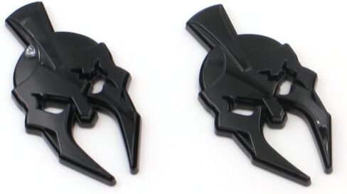 Pair Set Gladiator Emblems Car Badge Left Right Side Sticker Compatible with Jeep Wrangler JL JK Gladiator Universal Car Vehicle, Truck, Motorcycle (Chrome Black) in Saudi Arabia