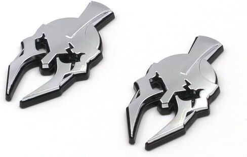 Pair Set Gladiator Emblems Car Badge Left Right Side Sticker Compatible with Jeep Wrangler JL JK Gladiator Universal Car Vehicle, Truck, Motorcycle (Chrome Black) in Saudi Arabia
