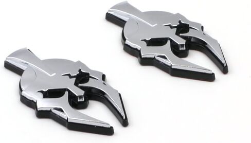 Pair Set Gladiator Emblems Car Badge Left Right Side Sticker Compatible with Jeep Wrangler JL JK Gladiator Universal Car Vehicle, Truck, Motorcycle (Chrome Black) in Saudi Arabia