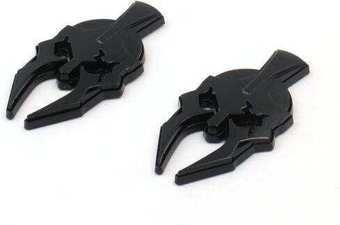 Pair Set Gladiator Emblems Car Badge Left Right Side Sticker Compatible with Jeep Wrangler JL JK Gladiator Universal Car Vehicle, Truck, Motorcycle (Chrome Black) in Saudi Arabia