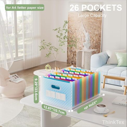 ThinkTex 26-Pocket Accordion File Organizer, Upright & Open Top in Saudi Arabia