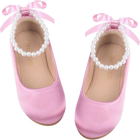 ZGDG Girls Flat Dress Shoes Ballet Shoes,Glitter Mary Jane Flats Wedding Party Ballerinas with Elastic Strap for Little/Big Kid in Kuwait