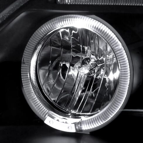 المواصفات Thuning Black LED Dual Angel Eyes Projector المصابيح الأمامية المتوافقة مع 2009-2010 Toyota Corolla ، مجموعة مصابيح الأمامية اليمنى + اليمين. in Saudi Arabia