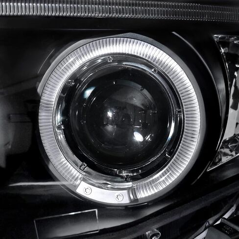 المواصفات Thuning Black LED Dual Angel Eyes Projector المصابيح الأمامية المتوافقة مع 2009-2010 Toyota Corolla ، مجموعة مصابيح الأمامية اليمنى + اليمين. in Saudi Arabia