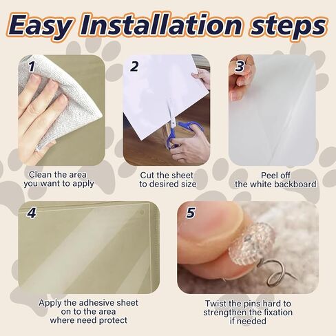 Anti Cat Scratch Furniture Protector-12 Pack Single Side Couch Protector for Cats, Self-Adhesive Cat Tape for Furniture, Clear Cat Scratch Deterrent for Furniture Door Walls in Saudi Arabia