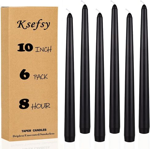 Ksefey 10 بوصة عاج شموع مجموعة من 6 - بدون بالتنقيط ، غير معقود ، 8 ساعات حرق الوقت الكامل لحفل الزفاف والعشاء والحفلة والديكور المنزل in Saudi Arabia