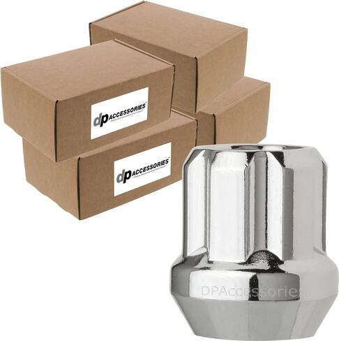 DPAccessories Chrome M14x1.50 Lug Nuts for Aftermarket Wheels - Open End Duplex Spline Tuner - 25mm (1") Tall - Set of 24 - LOS2B8HC-CH04024 in Saudi Arabia