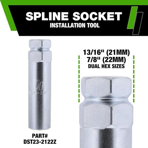DPAccessories Chrome M14x1.50 Lug Nuts for Aftermarket Wheels - Open End Duplex Spline Tuner - 25mm (1") Tall - Set of 24 - LOS2B8HC-CH04024 in Saudi Arabia