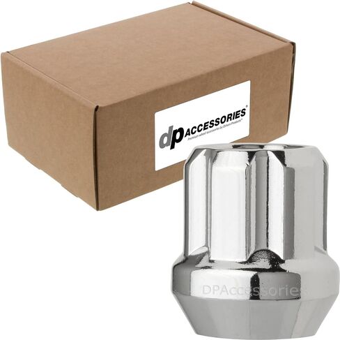 DPAccessories Chrome M14x1.50 Lug Nuts for Aftermarket Wheels - Open End Duplex Spline Tuner - 25mm (1") Tall - Set of 24 - LOS2B8HC-CH04024 in Saudi Arabia