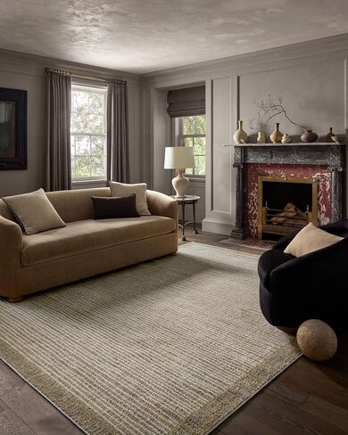 Loloi Jeremiah Brent Bleecker Collection BLE-02 SAND/CHARCOAL 7'-10 "X 10" منطقة سجادة المنطقة in Saudi Arabia