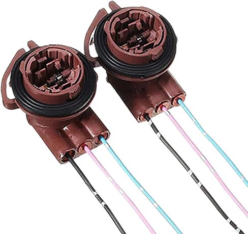 3156 3157 Pre-Wired Harness Sockets, Tail Light Socket Plug Adapter, LED Bulb Socket Adapter Pigtail Connector, Fits for Turn Signal Bulb Brake/Tail Light/DRL Lamp (2PCS) in Kuwait