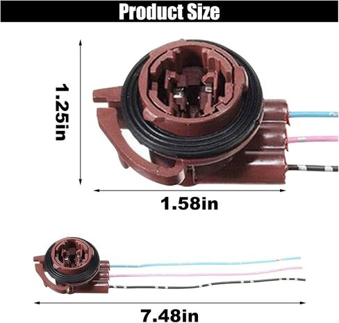3156 3157 Pre-Wired Harness Sockets, Tail Light Socket Plug Adapter, LED Bulb Socket Adapter Pigtail Connector, Fits for Turn Signal Bulb Brake/Tail Light/DRL Lamp (2PCS) in Kuwait