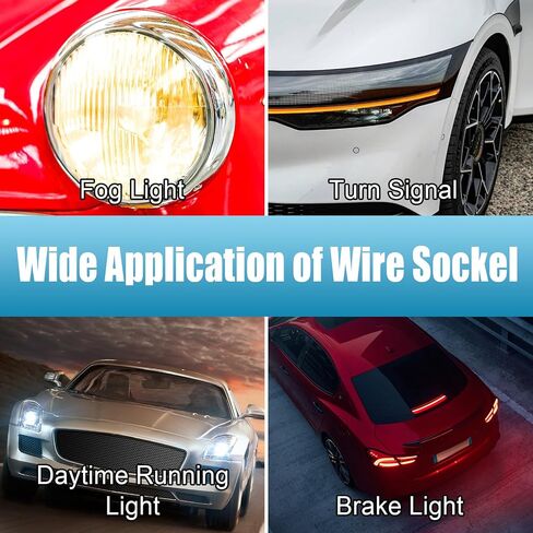 3156 3157 Pre-Wired Harness Sockets, Tail Light Socket Plug Adapter, LED Bulb Socket Adapter Pigtail Connector, Fits for Turn Signal Bulb Brake/Tail Light/DRL Lamp (2PCS) in Kuwait