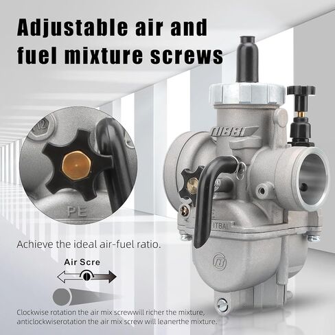 NIBBI PE28 Carburetor Kit 28mm Carburetor Fit 200cc-250cc Motorcycle Engines for GY6 Dirt Bike Pit Bike ATV Scooter Moped Apollo SSR TTR KYMCO SYM TAOTAO in Saudi Arabia
