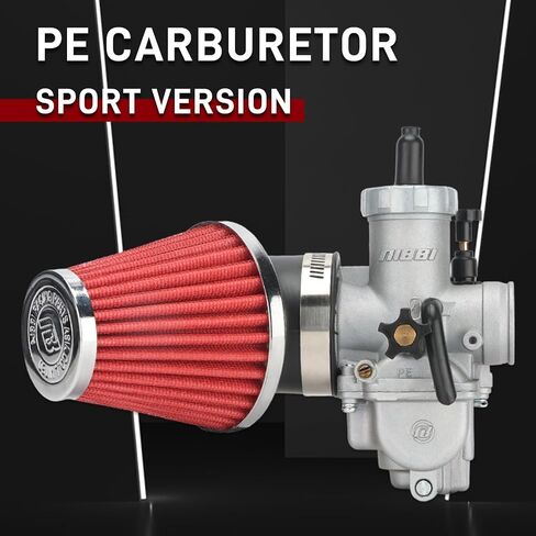 NIBBI PE28 Carburetor Kit 28mm Carburetor Fit 200cc-250cc Motorcycle Engines for GY6 Dirt Bike Pit Bike ATV Scooter Moped Apollo SSR TTR KYMCO SYM TAOTAO in Saudi Arabia