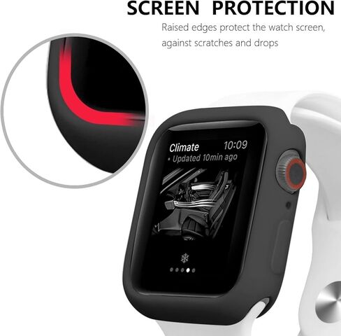 فتيرا رقيقة ناعمة TPU الصدمات الصدمات مقاومة للصدمات لسلسلة iWatch Apple Watch Series 10 أسود 46 مم in Kuwait
