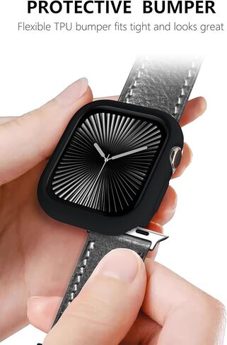 فتيرا رقيقة ناعمة TPU الصدمات الصدمات مقاومة للصدمات لسلسلة iWatch Apple Watch Series 10 أسود 46 مم in Kuwait