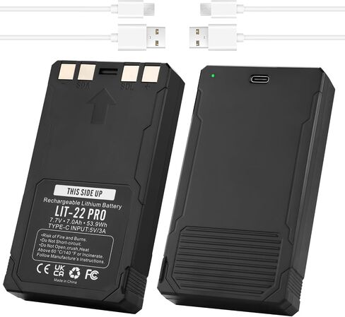 بطارية جديدة قابلة لإعادة الشحن متوافقة مع بطارية spypoint Lit-22 ، استبدال الكاميرا الخلوية Flex-M و Flex-S و Flex-G36 و Flex-Plus 7.7v 7000mAh 53.9whs Cable-C Cable Cable in Kuwait
