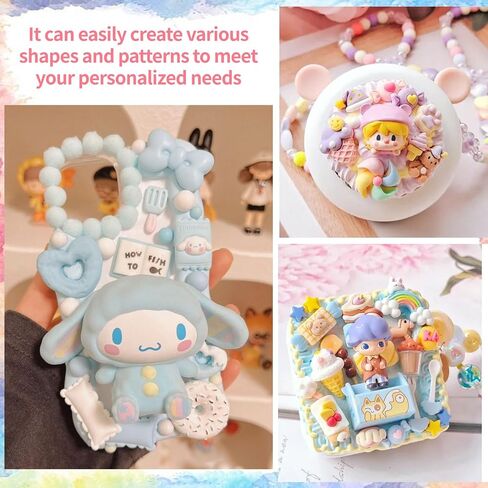 10pcs 3.5 أوقية Decoden Cream Kit ، Pearlescent Rainbow Simulation محاكاة غراء كريمة مخفوقة ، كريمة ديكو ، مناسبة للحرف اليدوية DIY وتزيين حالة الهاتف (10 ألوان) in Kuwait