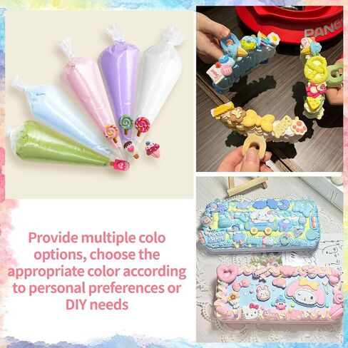 10pcs 3.5 أوقية Decoden Cream Kit ، Pearlescent Rainbow Simulation محاكاة غراء كريمة مخفوقة ، كريمة ديكو ، مناسبة للحرف اليدوية DIY وتزيين حالة الهاتف (10 ألوان) in Kuwait