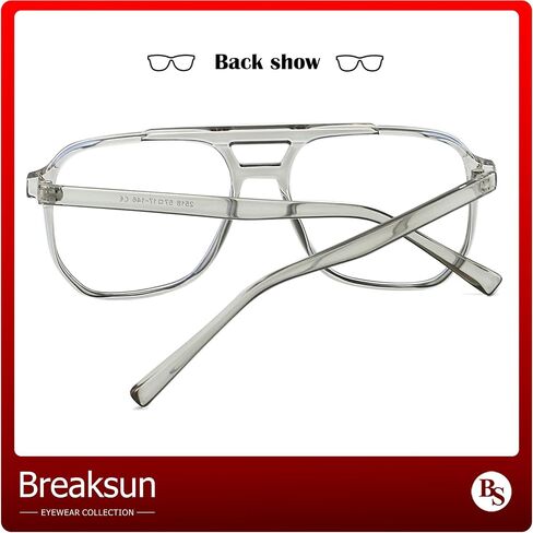 Retro Oversized Square Glasses for Women Men Big Square Aviator Blue Light Eyeglasses in Kuwait