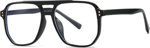 Retro Oversized Square Glasses for Women Men Big Square Aviator Blue Light Eyeglasses in Kuwait