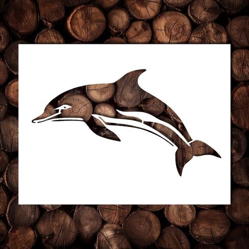 Dolphin Stencil Template - Reusable Dolphins Ocean Creatures Stencils for Painting on Wood, Glass, Wall Rock, Walls, Canvas, Glassware, Spray Painting, Airbrushing, Crafts (8.5x11) in Saudi Arabia