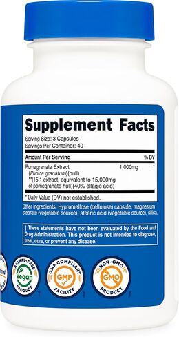 Nutricost Pomegranate Extract (15000 mg Equivalent) 120 Capsules - 40 Servings in Saudi Arabia