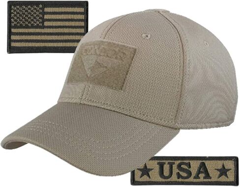 Condor Fitted Tactical Cap Bundle - USA Morale & USA Flag Patches - Choose Size in Saudi Arabia