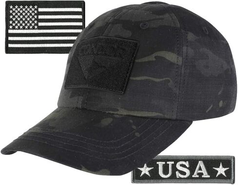 Condor Fitted Tactical Cap Bundle - USA Morale & USA Flag Patches - Choose Size in Saudi Arabia