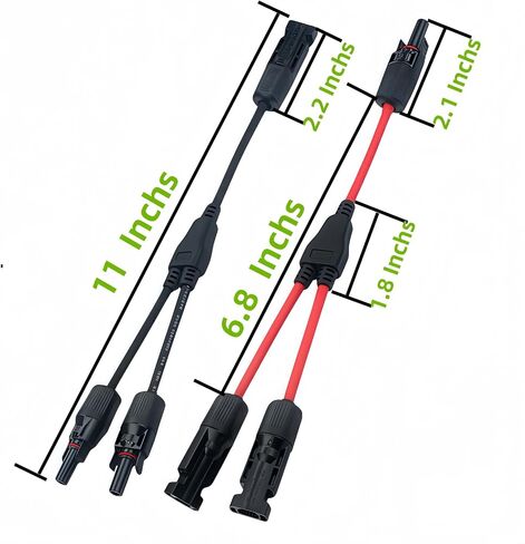 2 Pair Solar connectors Y-Tee 1-to-2 Waterproof Parallel Adapter, 10AWG tinned Copper Cable Plug Connector for Solar photovoltaic Panel Panels (2 Pairs M/FF and F/MM) in Saudi Arabia