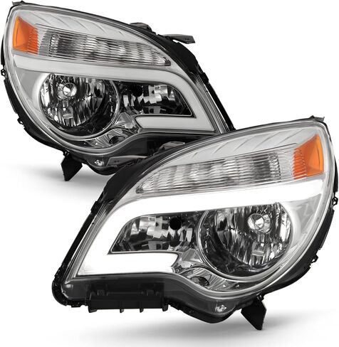 AKKON - Fits 2010-2017 Chevy Equinox LT/LS [LED Tube Running] Projector Black Headlights Pair Driver + Passenger Replacement in Saudi Arabia