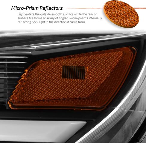 AKKON - Fits 2010-2017 Chevy Equinox LT/LS [LED Tube Running] Projector Black Headlights Pair Driver + Passenger Replacement in Saudi Arabia