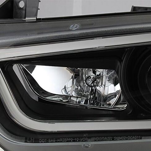 AKKON - For 2011-2014 Dodge Charger Black Bezel LED Daytime Running Lights Tube/Strip [Halogen Type] Projector Headlights LH+RH in Saudi Arabia