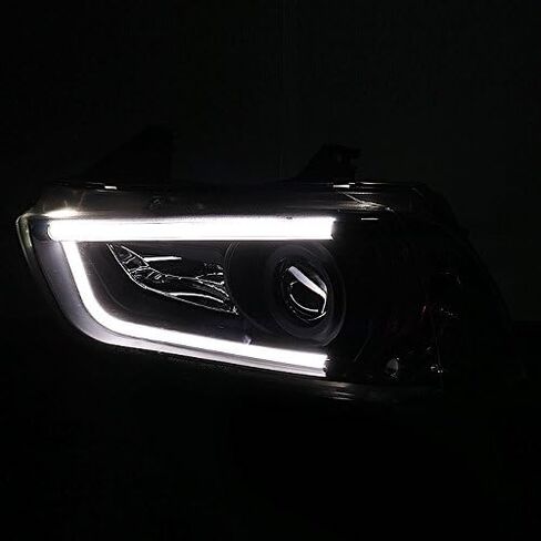 AKKON - For 2011-2014 Dodge Charger Black Bezel LED Daytime Running Lights Tube/Strip [Halogen Type] Projector Headlights LH+RH in Saudi Arabia