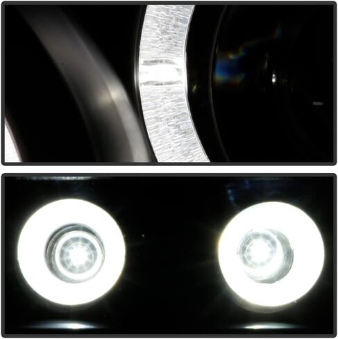 ACANII - For 2003-2006 Ford Expedition LED Halo Black Housing Projector Headlights Headlamps, Driver & Passenger Side in Saudi Arabia